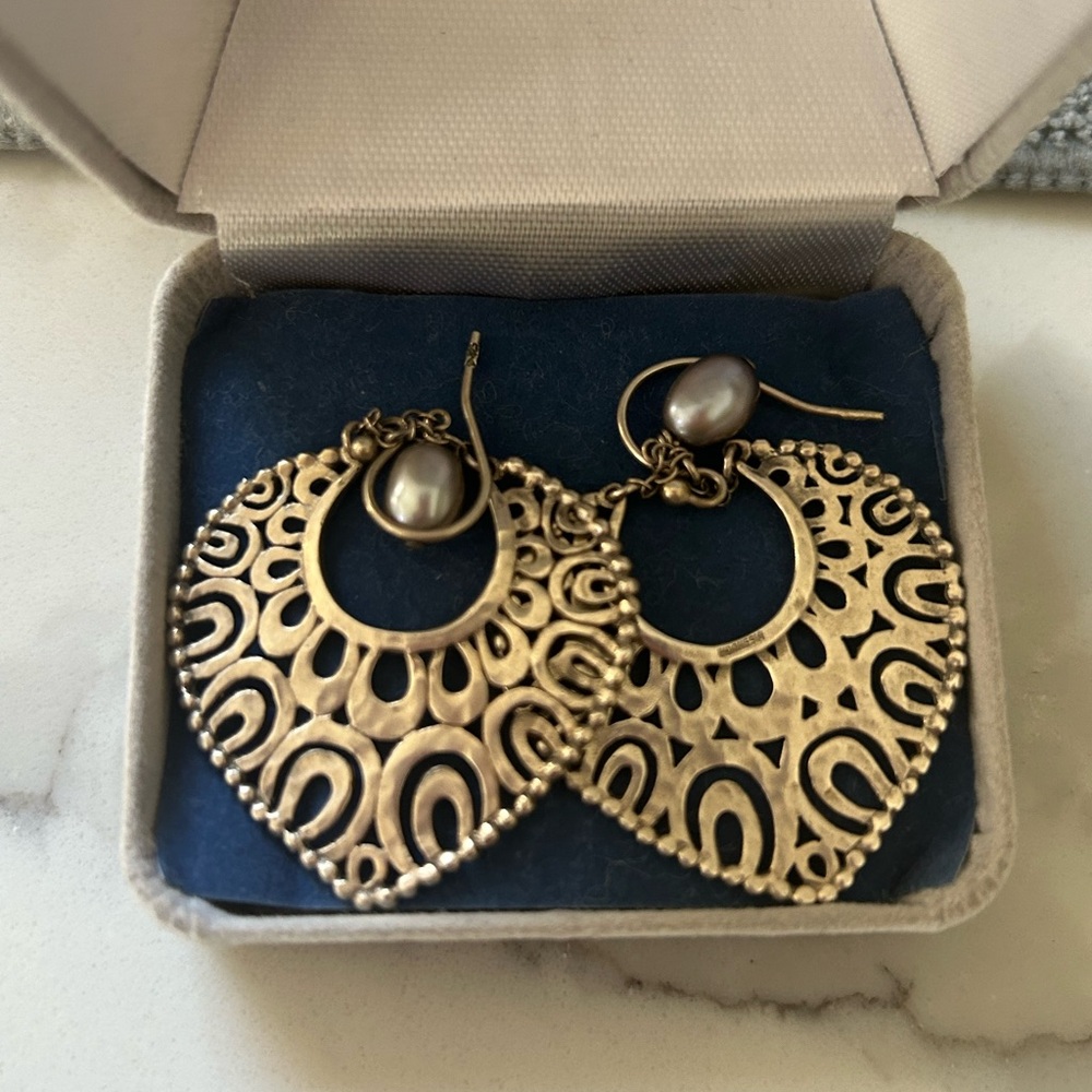 Silver and Pearl Earrings